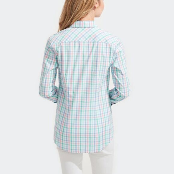 Pastel Plaid Cotton Button Down Shirt - Picture 3 of 13